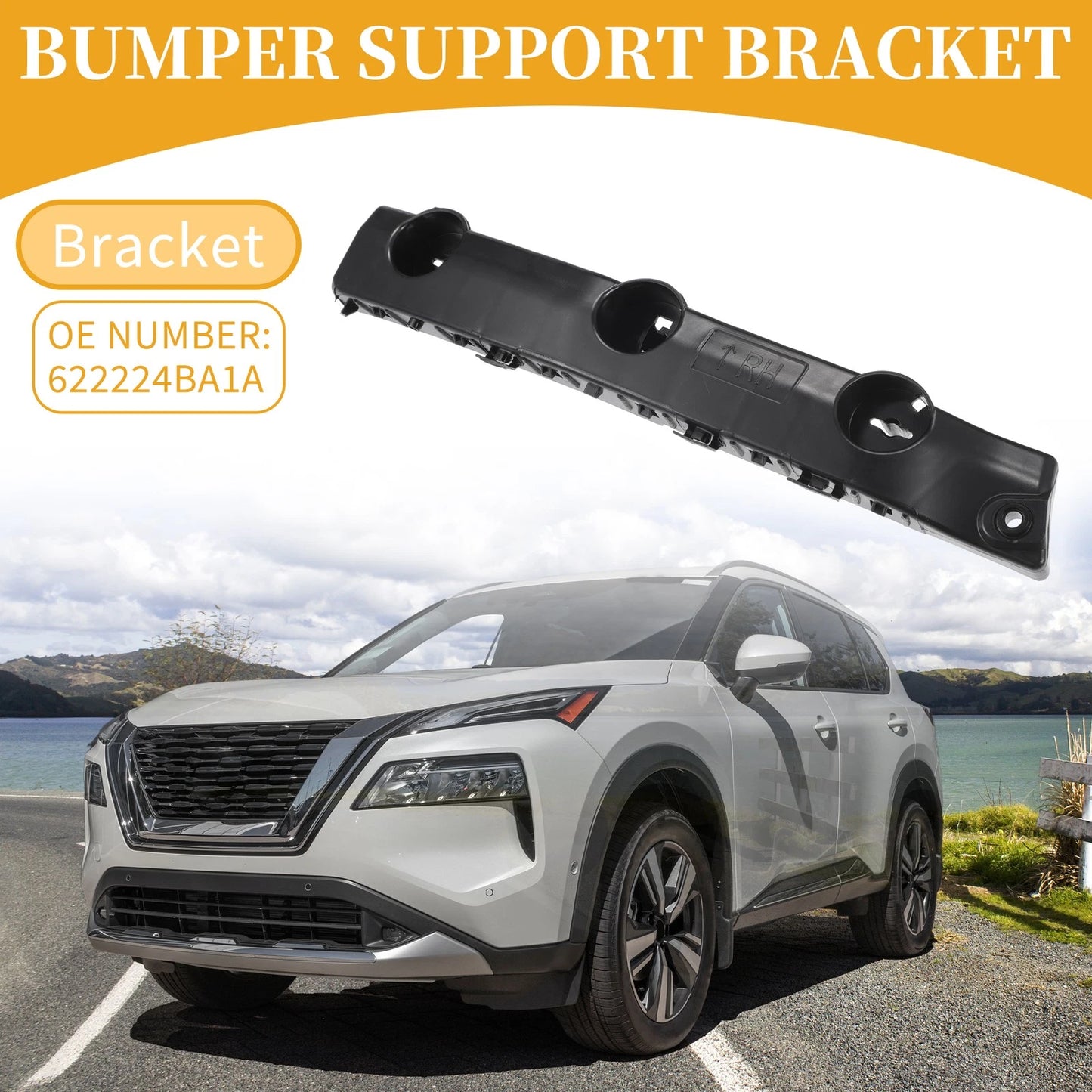 RH Front Bumper Support Bracket for Nissan Rogue (2014-2020) 1 Pc