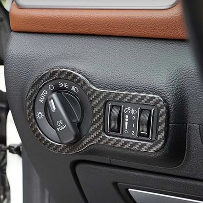 For Maserati Ghibli 13-21 Dry  Carbon Fiber Headlight Switch Buttons Cover Trim