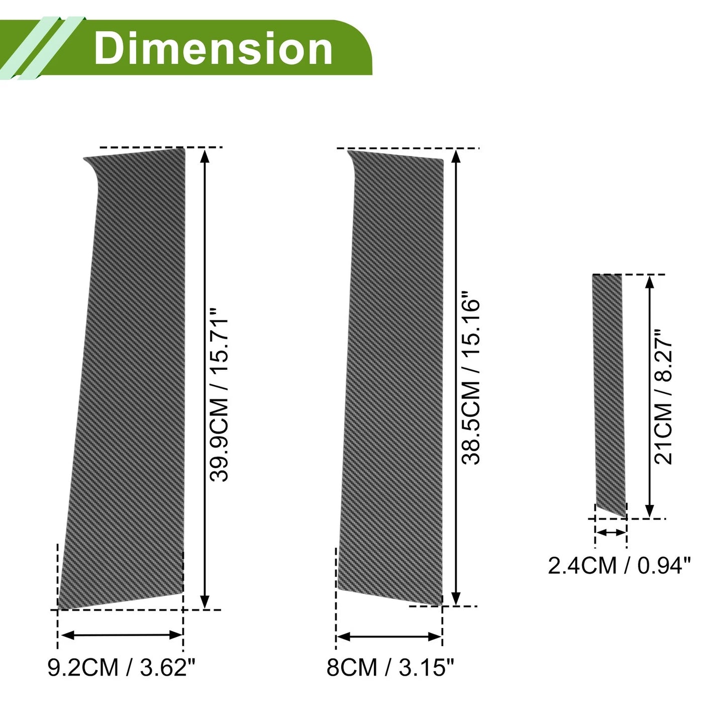 Pillar Window Trim Carbon Fiber Pattern Black for Chevy Aveo (2007 - 2011)