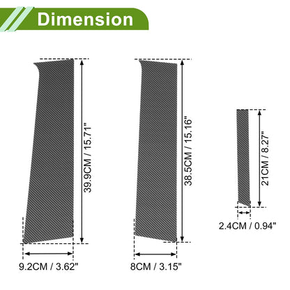 Pillar Window Trim Carbon Fiber Pattern Black for Chevy Aveo (2007 - 2011)