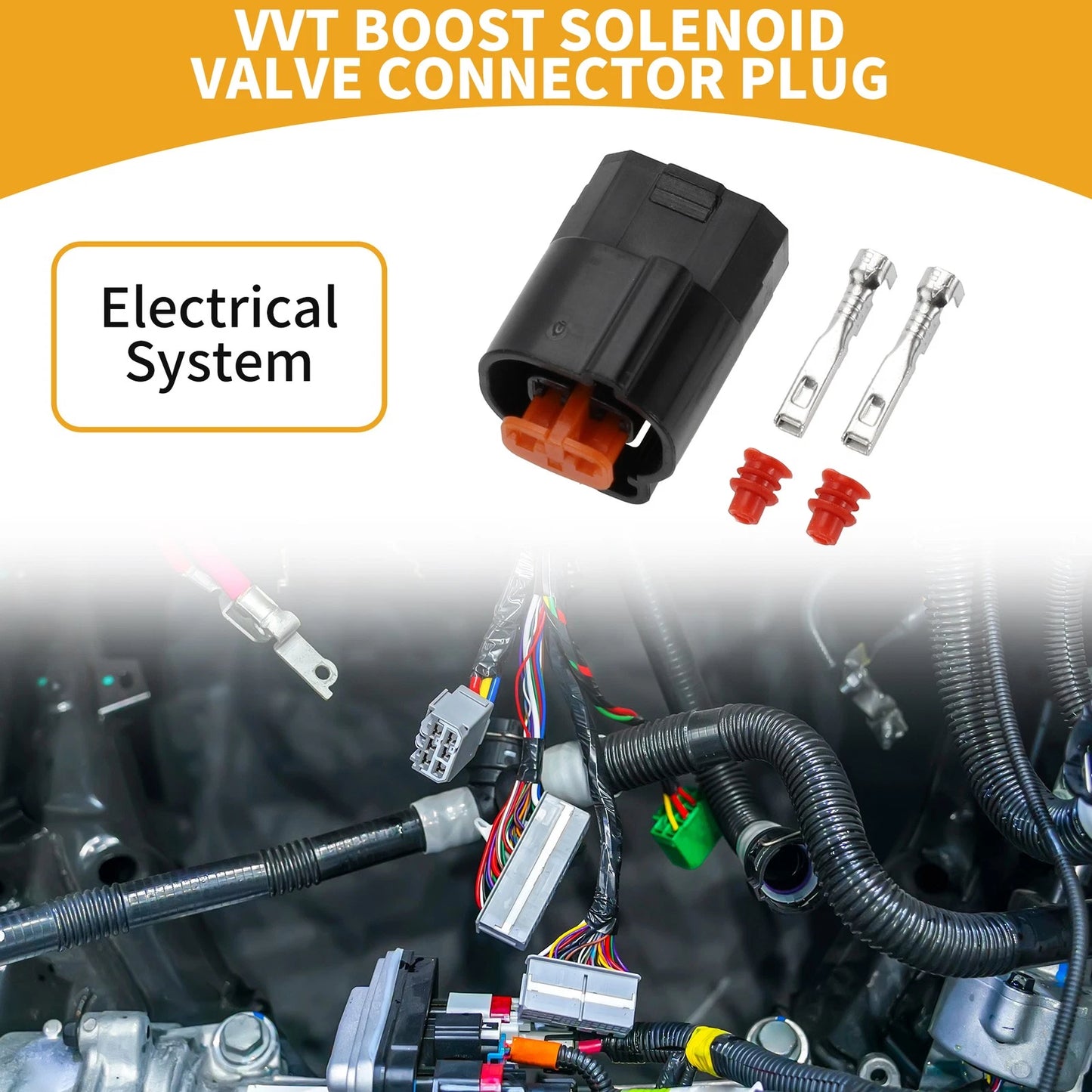 2 x Pin VVT Boost Solenoid Valve Connector Plug for Suzuki Honda
