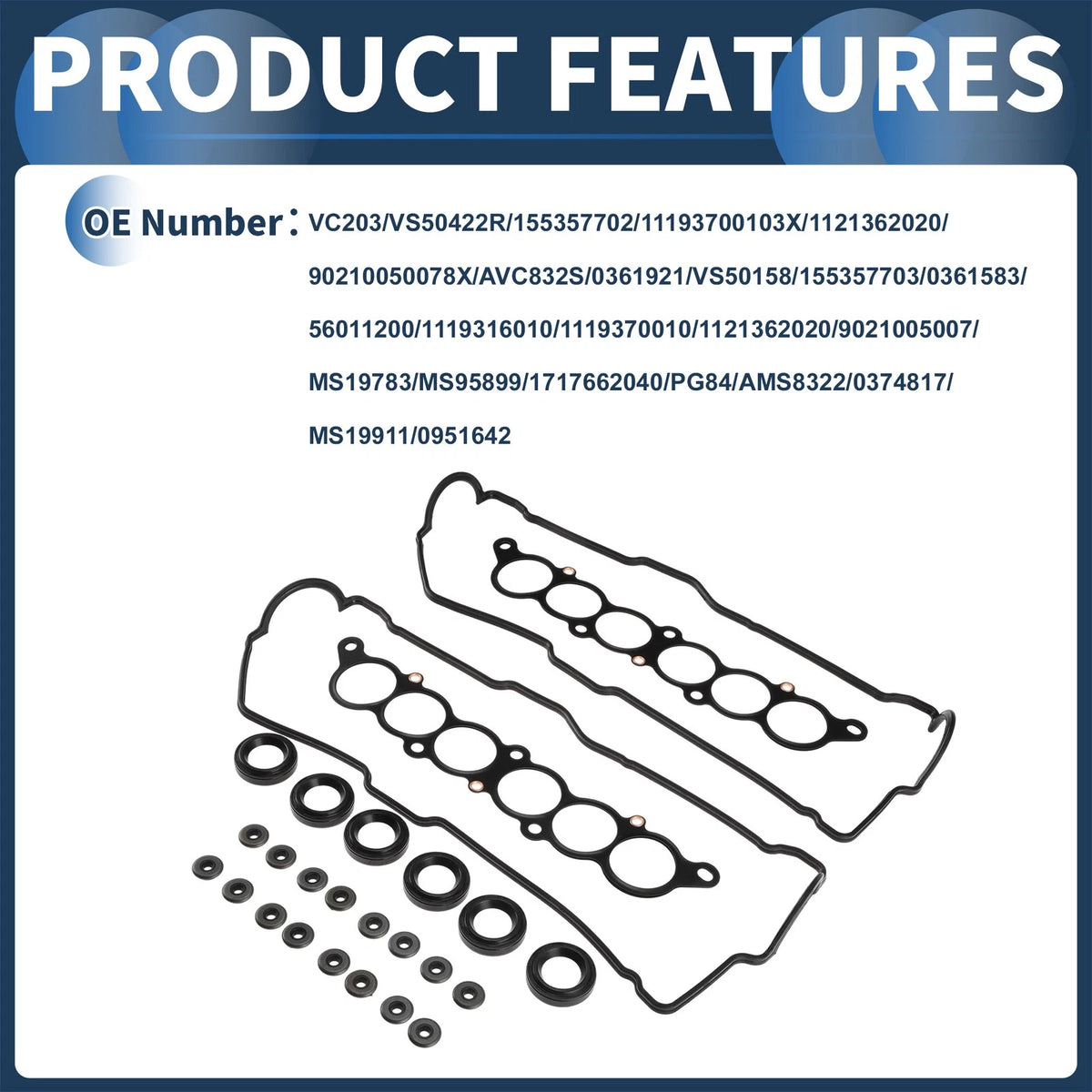 Valve Cover Gasket Set for Toyota 4Runner (1996-2002) 3.4L V6