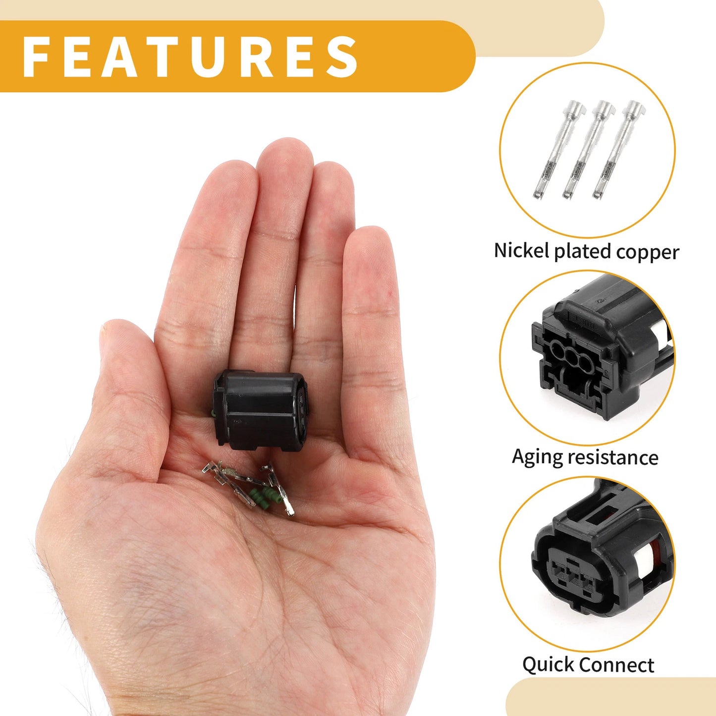 3 Pin Headlight Leveling Motor Connector Plug for Toyota