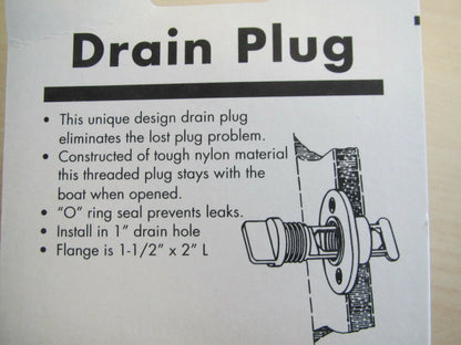 Nylon Drain Plug for Boats - Fits 1 Inch Diameter Holes