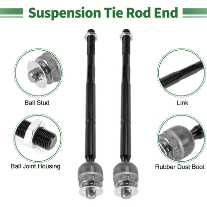 6pcs Suspension Kit Inner/Outer Tie Rod Ends for Dodge Dart (2013-2016)