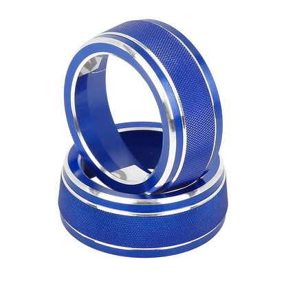 Blue AC Climate Control Knob Trim Covers for Toyota RAV4 (2019-2021)