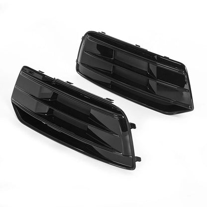Gloss Black Front Bumper Fog Light Grille Lower Cover for Audi Q5 S-Line (2018-2020)