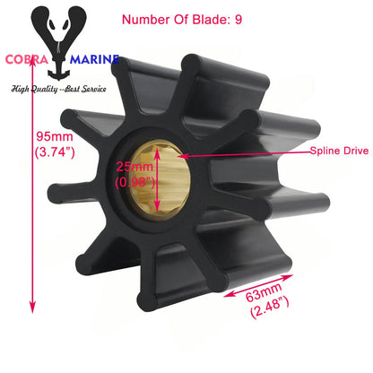 Water Pump Impeller for Jabsco 836-0001 & Johnson 09-1029B