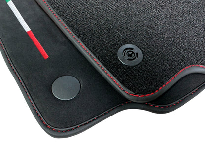 Black Alcantara Floor Mats for Ferrari 488 Spider (2015-2020)
