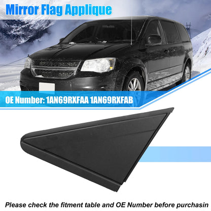 1x Mirror Flag Applique Left for Dodge Grand Caravan Plastic Black