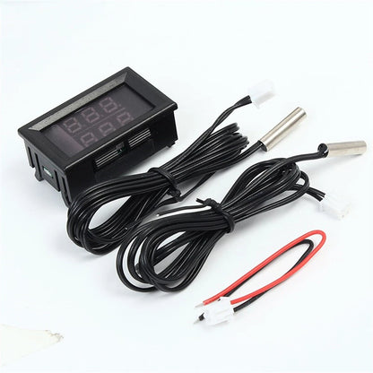Red Blue LED Dual Digital Display Intercooler Supercharger Temp Gauge for Car