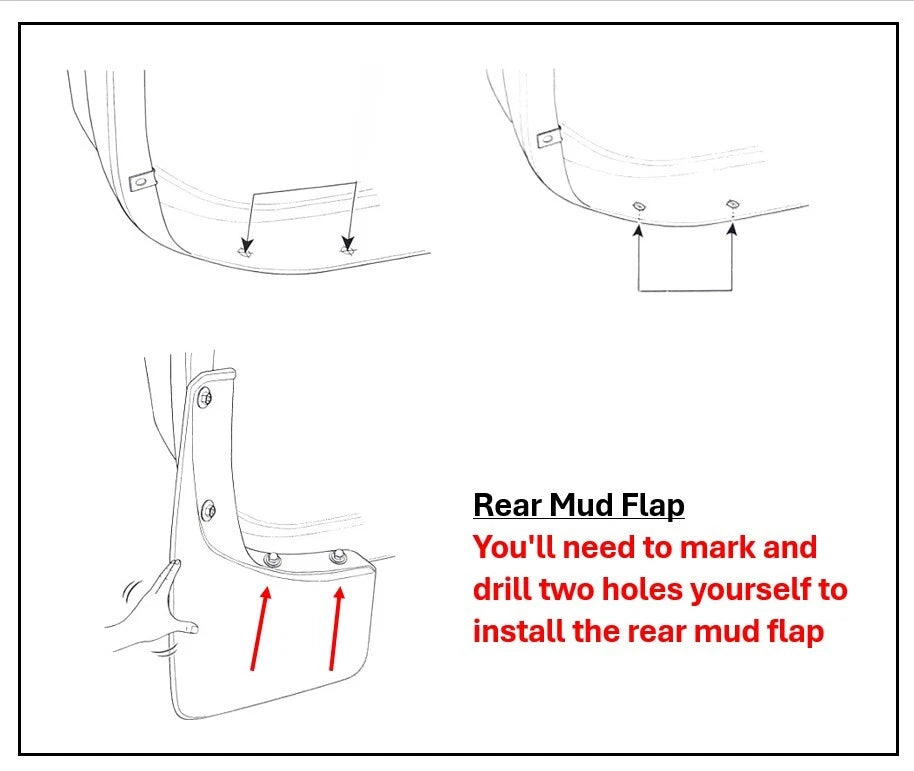 Mud Flaps for Suzuki Jimny 3-Door (2018-2025) 2 x Splash Guards