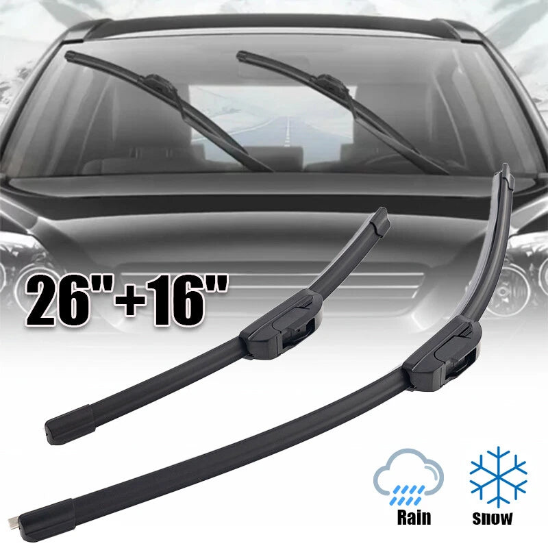 26" & 16" Universal Auto Car Front Windscreen Wiper Blades (Fits Most Models)