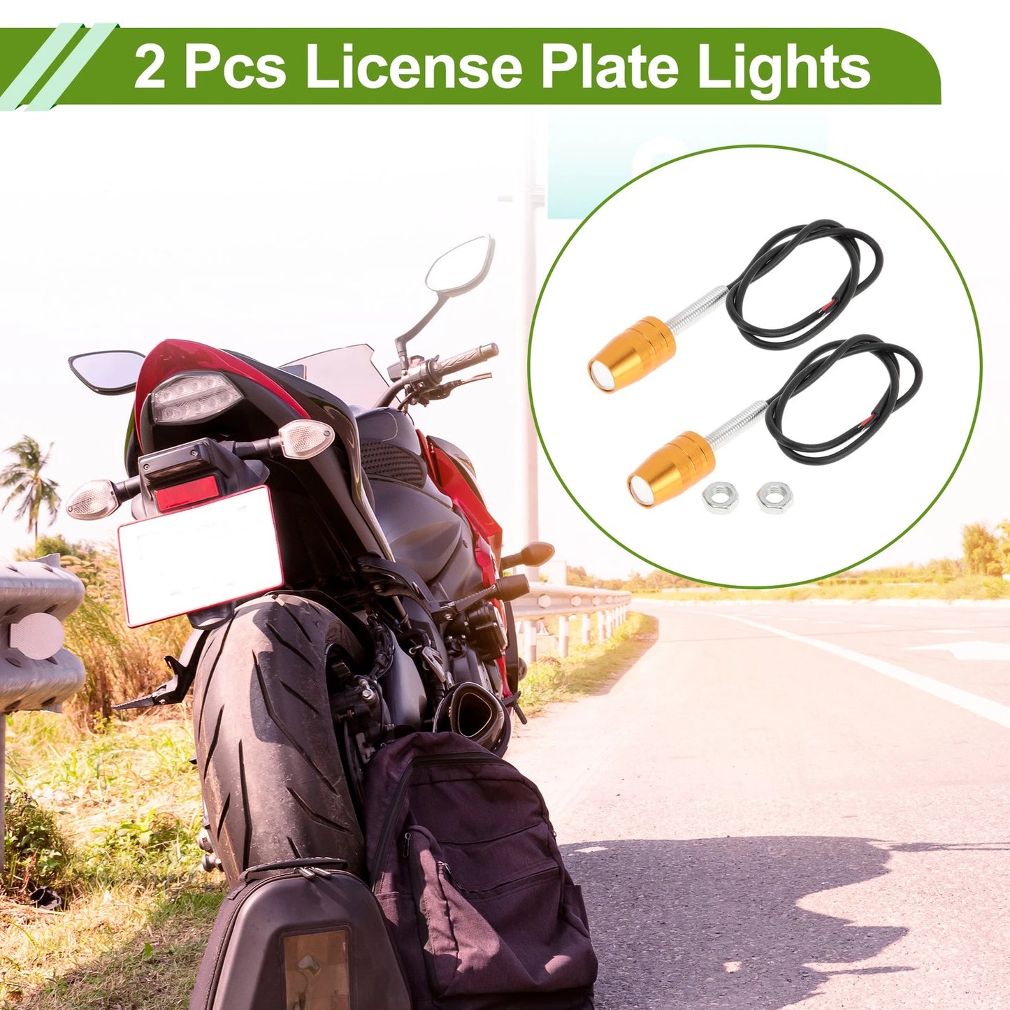2 x 12V / License Plate Light Led Tag Lamp for Car Motorcycle