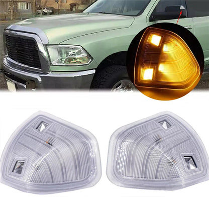 LED Side Mirror Turn Signal Light Clear Lens Amber for Dodge RAM (2009-2018)
