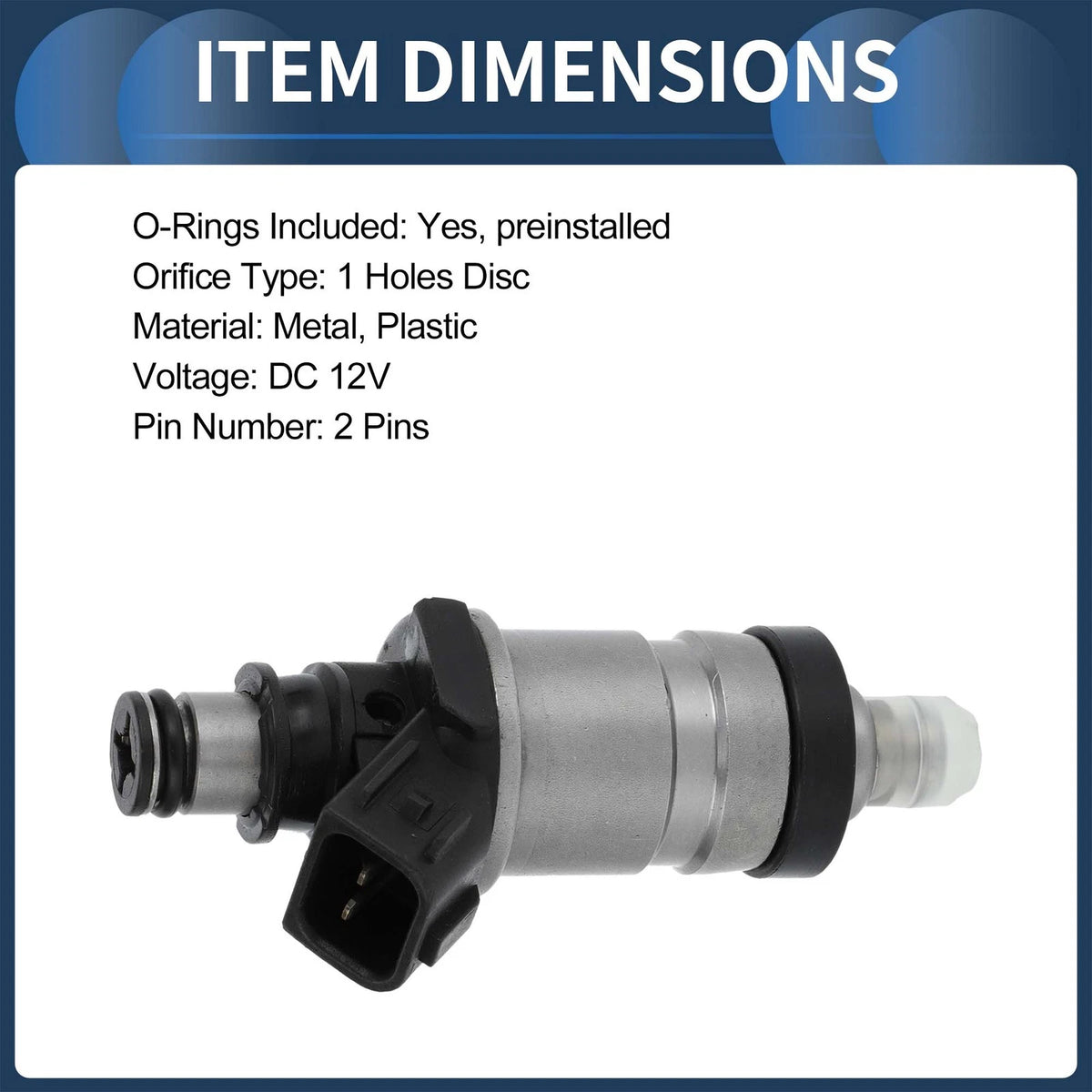 Fuel Injector for Honda Civic EX 1996-1998 1.6L Black 1 Pc