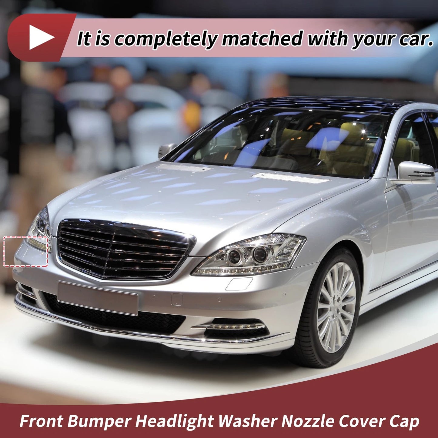 Front Right Washer Nozzle Cover for Mercedes-Benz S350 (2012-2013) Black