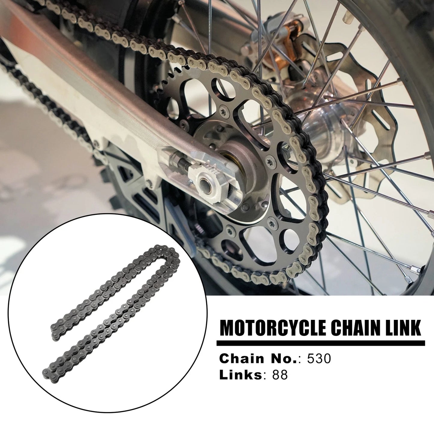 530 Chain 88 Link Non O-Ring for Motorcycle ATV Dirt Bike