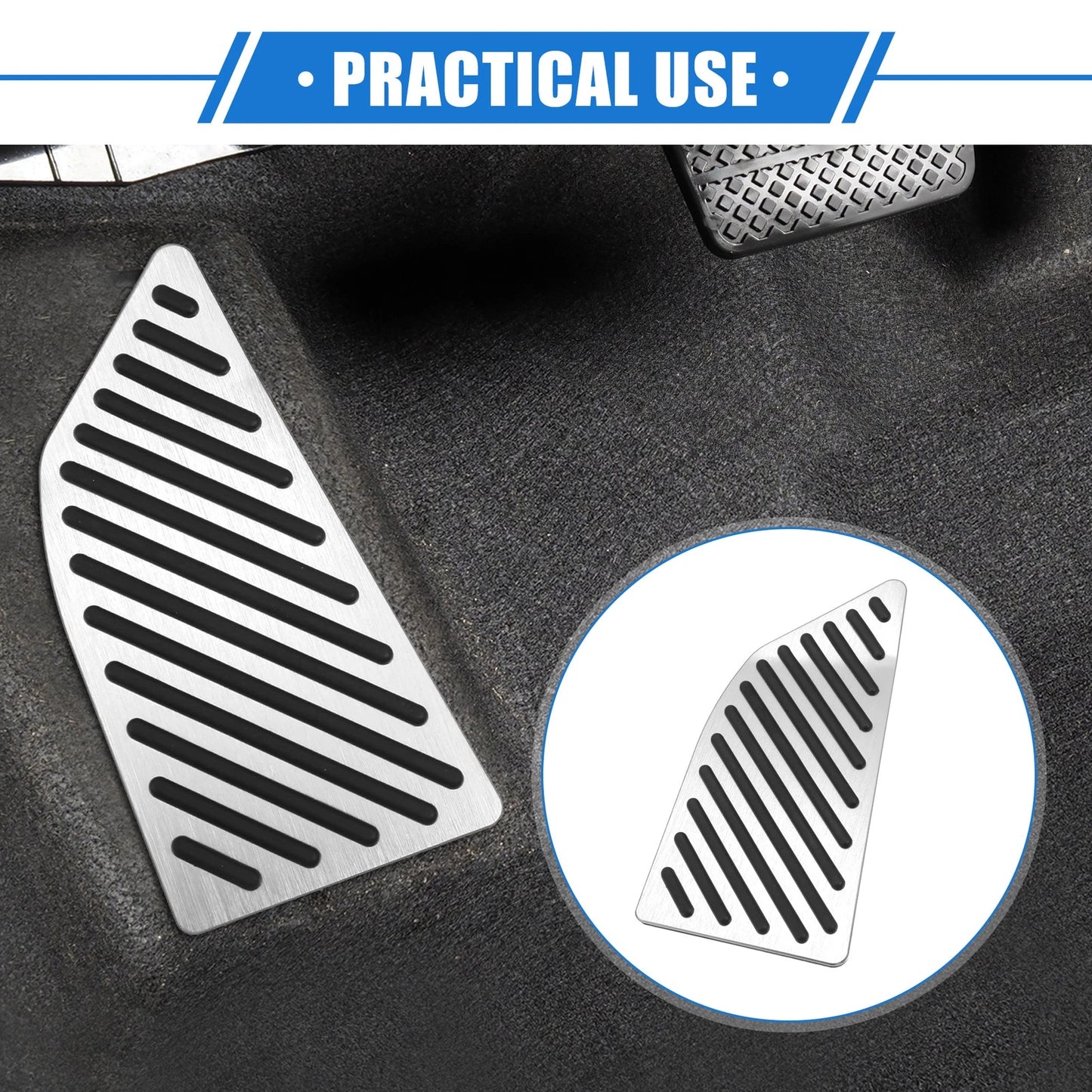 Car Foot Rest Pedal Cover for Toyota Corolla 2019-2020 Antislip Silver Tone