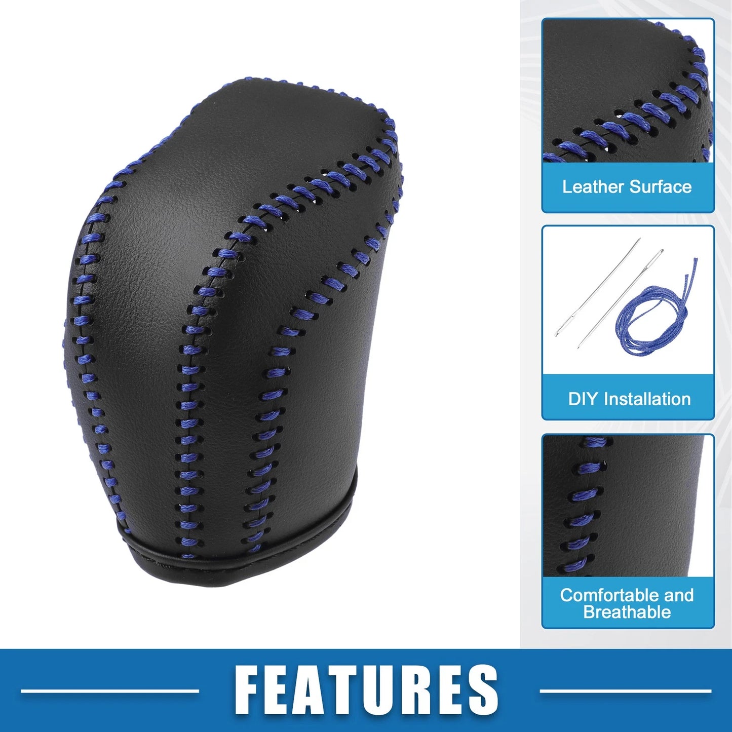 Gear Shift Knob Cover for Toyota RAV4 (2013-2016) Black Blue