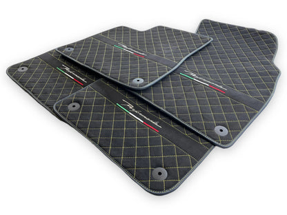 Alcantara Floor Mats for Lamborghini URUS 2018-2024 2 x Yellow Stitching