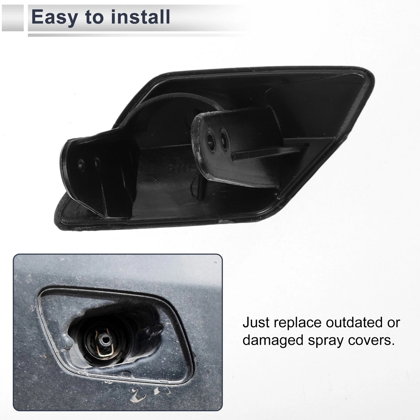 Bumper Headlight Washer Nozzle Cover for BMW 320i (2006-2013) Unpainted