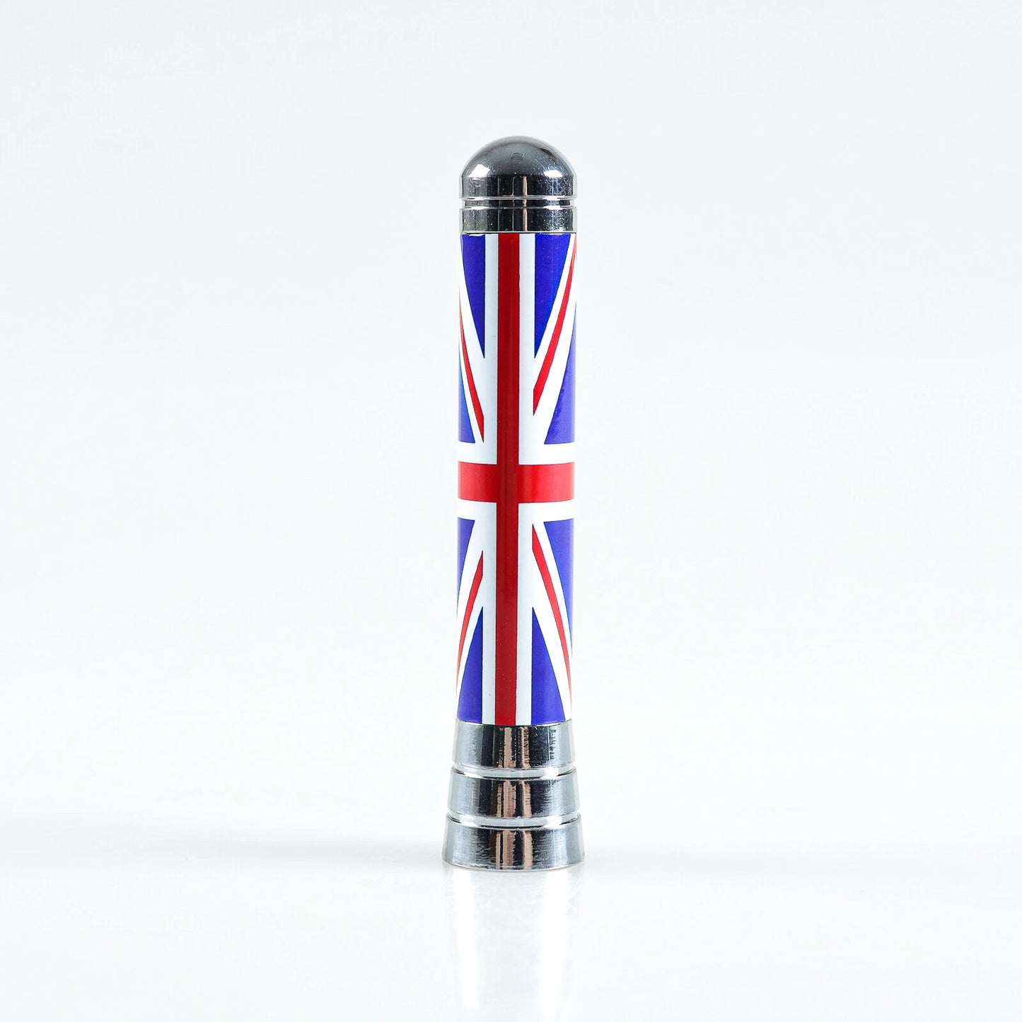 Red Union Jack Chrome Screw-On Radio Antenna for Mini Cooper (2001-2017)
