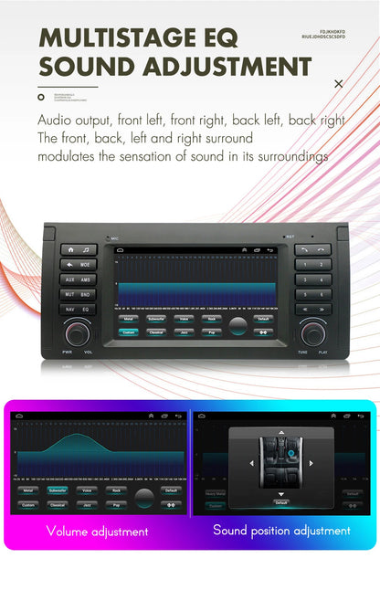 7" Android Stereo Radio GPS Navi Head Unit for BMW E38 E39 E53 M5 X5 (1995-2006)