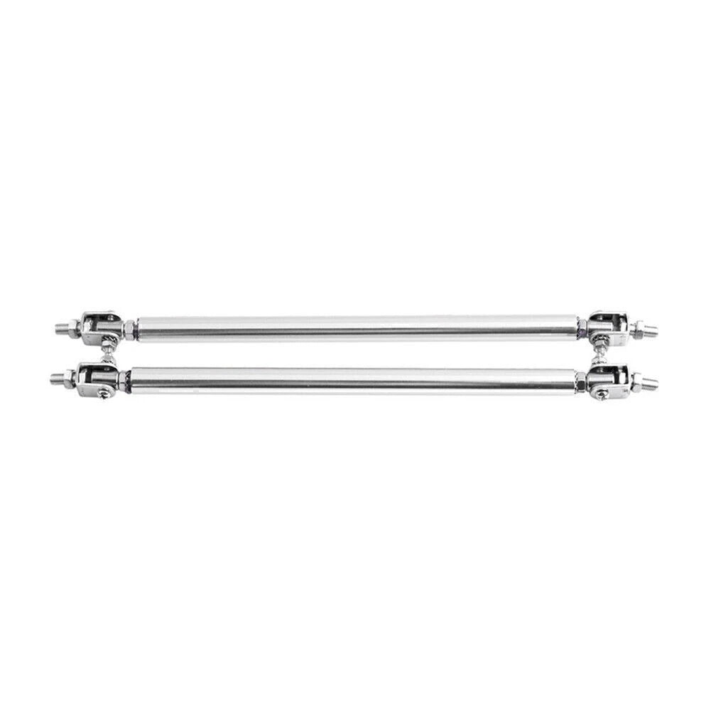 Adjustable Front Bumper Lip Splitter Strut Rod for Universal Silver (No Year)
