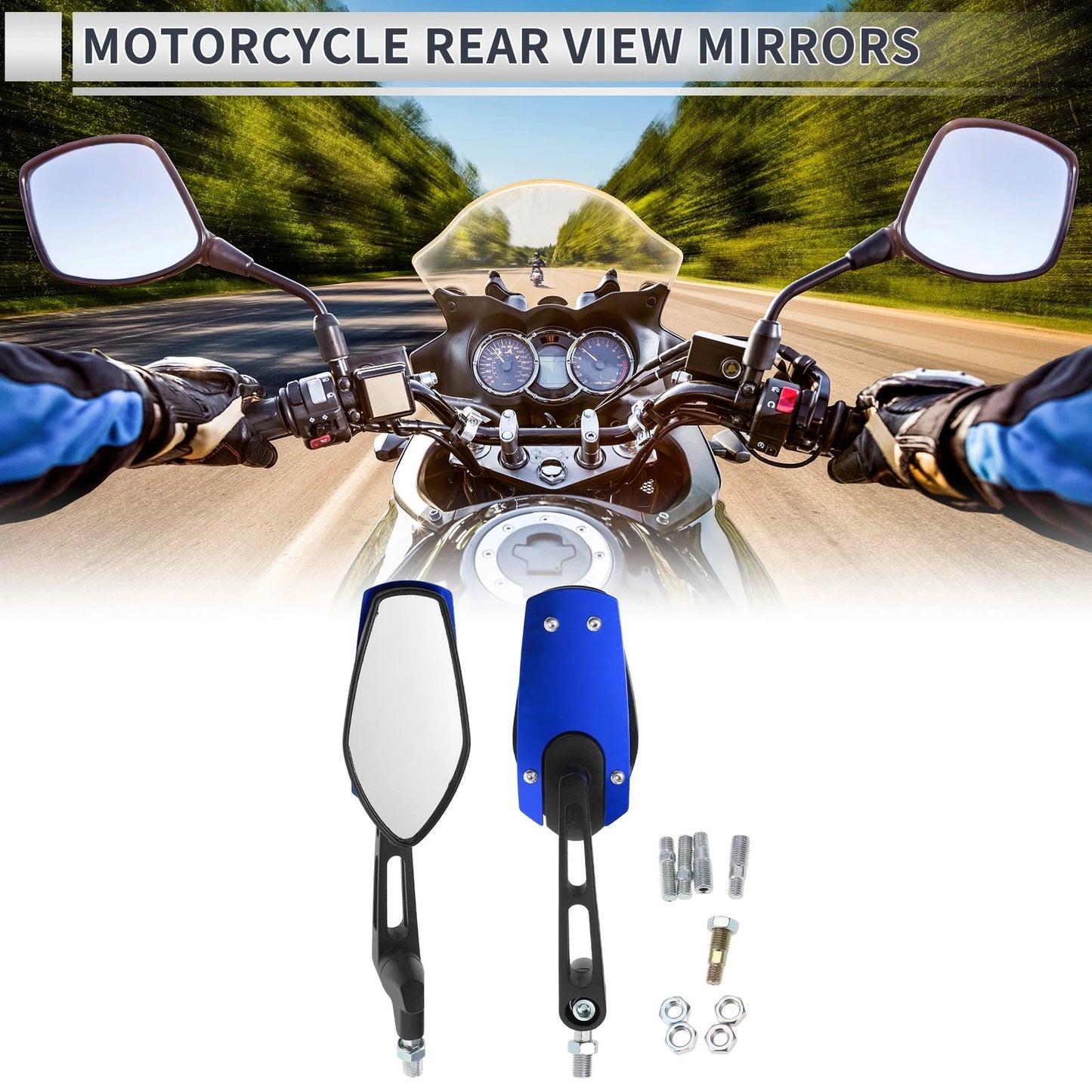 M8/M10 Rear View Mirrors Handlebar Mirror for Motorcycle