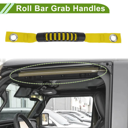 Roll Bar Grab Handles for Jeep Wrangler (2018-2032) Black Yellow