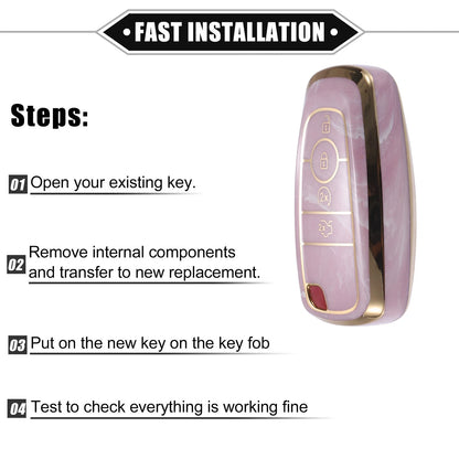 4 Button TPU Key Fob Cover Case for Ford Explorer, Ecosport, Mustang (2020-2023)