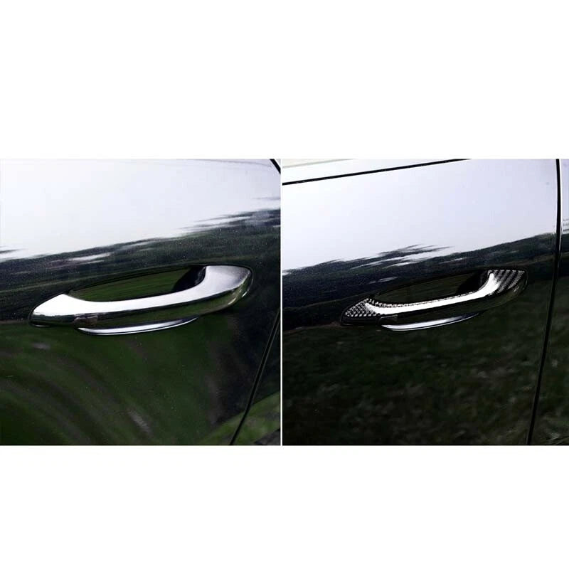 Real Carbon Fiber Outer Door Handle Sticker Cover Trim Fit For Porsche Macan