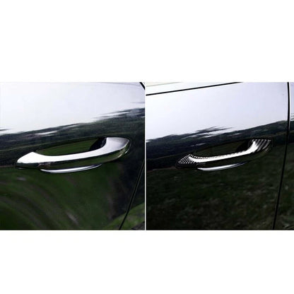 Real Carbon Fiber Outer Door Handle Sticker Cover Trim Fit For Porsche Macan