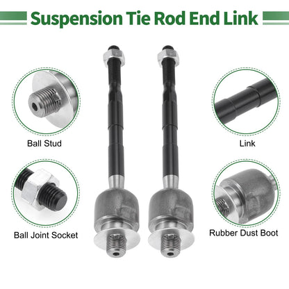 6 Pcs Front Suspension Kit Tie Rod Ends & Boots for Suzuki Swift (2004-2010)