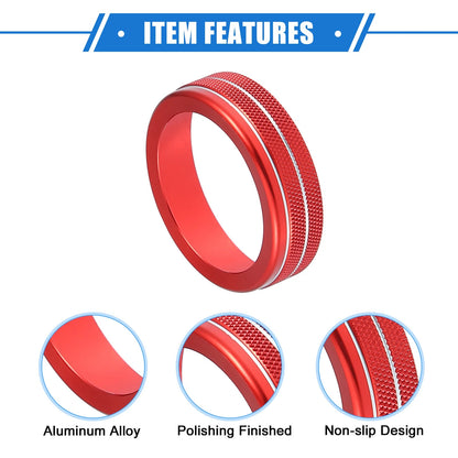 4 x Car AC Climate Control Knob Rings for Toyota Highlander (2020-2023) Red