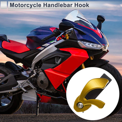 V-Type Double Hook Aluminum Alloy Motorcycle Hanging Hook with Wrench Gold Tone