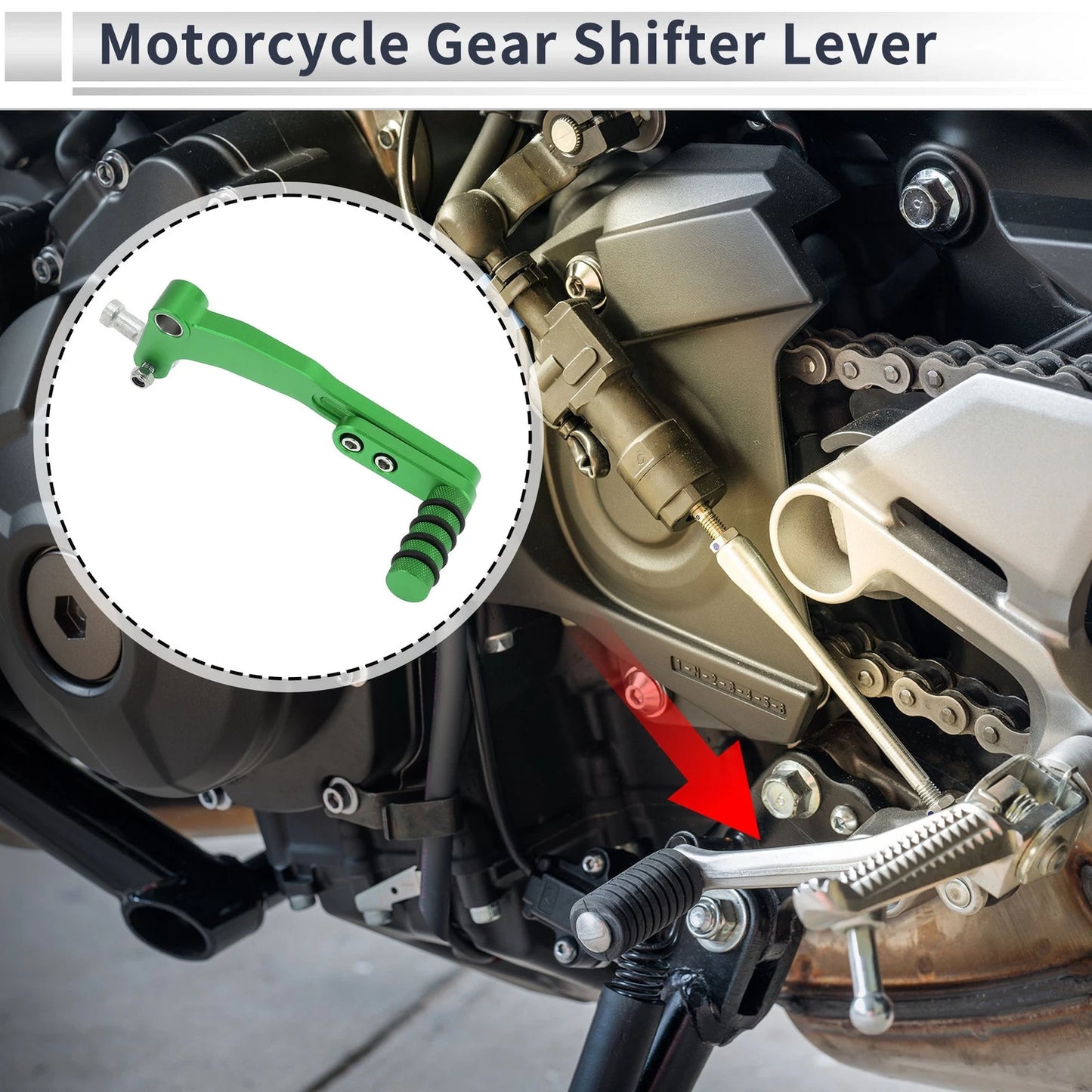 Motorcycle Gear Shifter Lever for Kawasaki NINJA 400 Green (2018–2023)