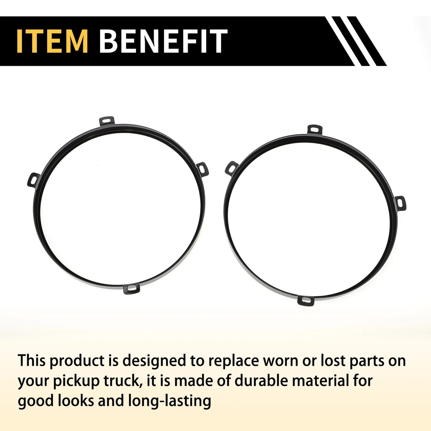 7" Round Headlight Metal Ring for Jeep Wrangler TJ (1997-2007)