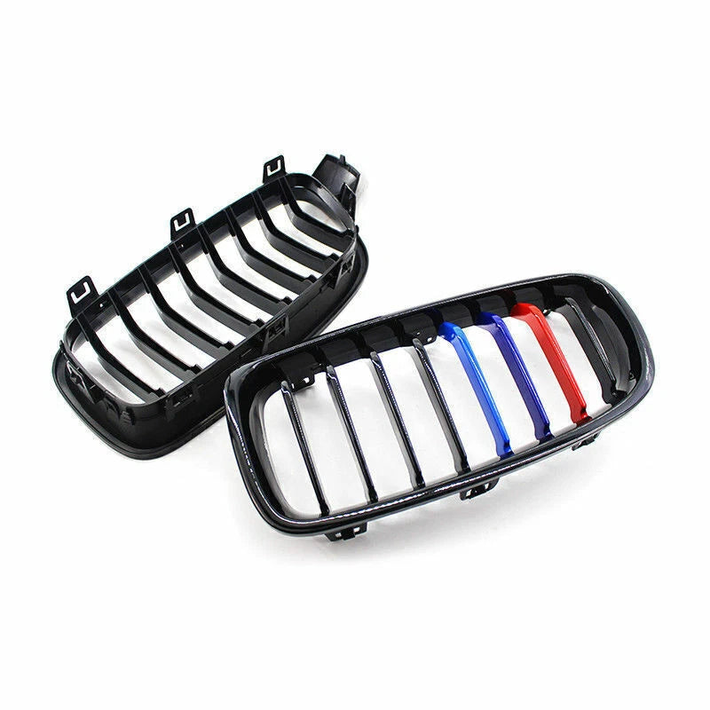 Gloss Black & M Color Kidney Grille Cover Trim for BMW 3-Series F30/F31/F35 (12-18)