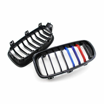 Gloss Black & M Color Kidney Grille Cover Trim for BMW 3-Series F30/F31/F35 (12-18)