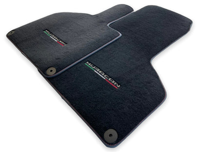 Floor Mats for Lamborghini Huracan 2014-2022 Black Tailored Carpets Red Stitch