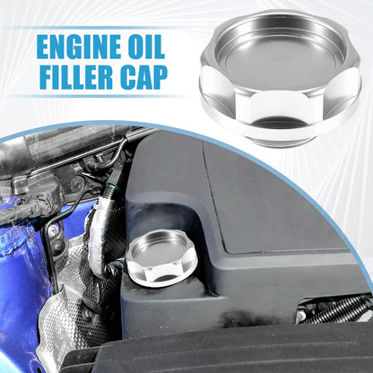 Oil Filler Cap Tank Cover for Honda Engine Silver Tone