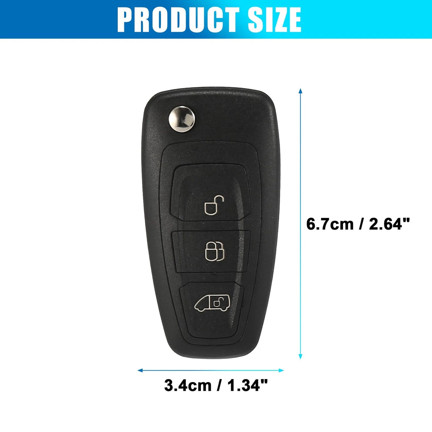Car Fob Key Case Shell for Ford Transit Transit Custom (2014-2023)