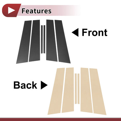 Door Pillar Window Trim / 6 x / Carbon Fiber for Buick Lacrosse (2010–2016)