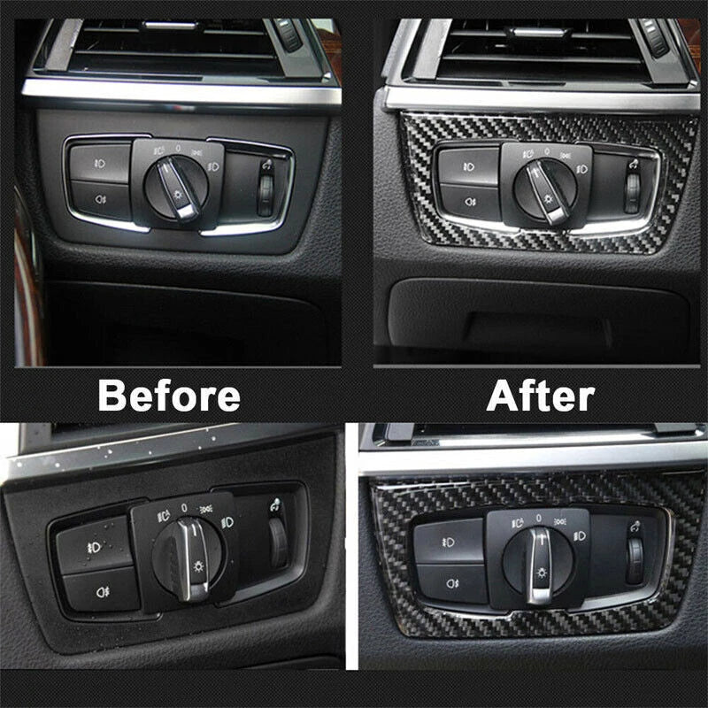 Real Carbon Fiber Interior Trim Decor Cover Sticker for BMW 3 4 Series (2012-2020)