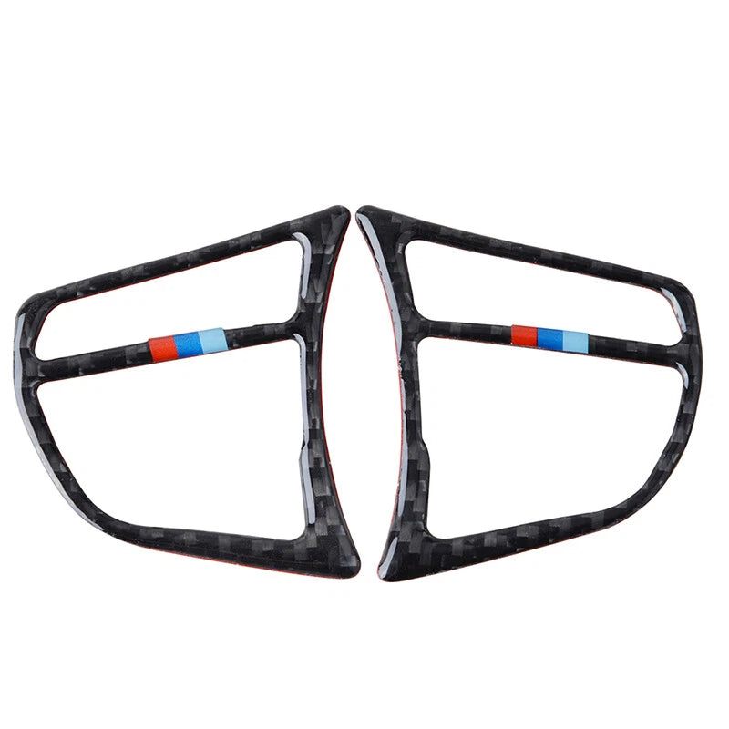 Real Carbon Fiber M Color Steering Wheel Switch Trim for BMW F30 F35 (2003-2018)
