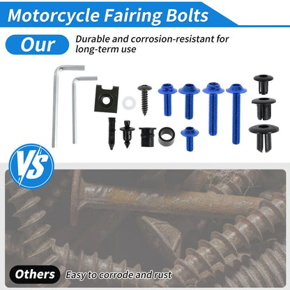Windshield Bolts for Yamaha motorcycles Aluminum Rubber Blue