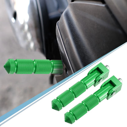 Pair Motorcycle Scooters Motorbike Folding Foot Rest Rear Pedal Green