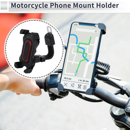 Phone Mount for Motorcycle Rearview Mirror 4.7–7.2 in Red
